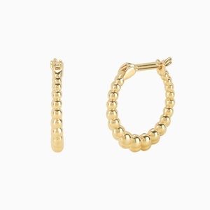 Mejuri Gold Vermeil Beaded Mini Hoops Earrings